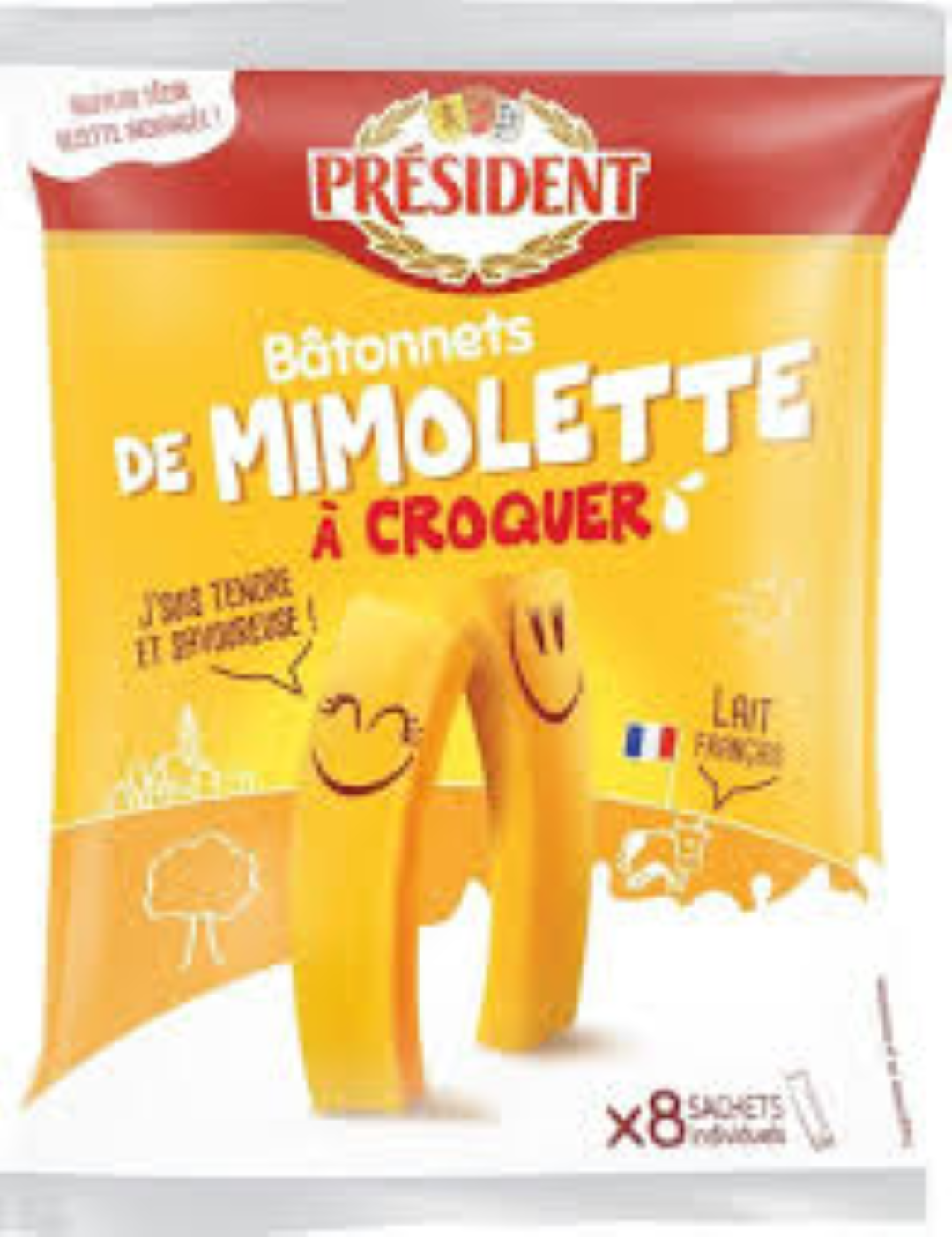 PRESIDENT MIMOLETTE A CROQUER STICK 8X18G